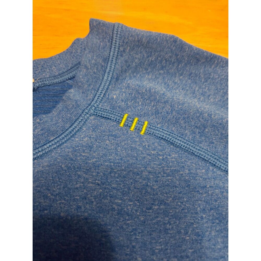 Lululemon Mens Shirt Small Metal Vent Tech Heathered Lakeside Blue Yoga Crossfit - Picture 3 of 6